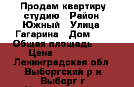 Продам квартиру- студию › Район ­ Южный › Улица ­ Гагарина › Дом ­ 15 › Общая площадь ­ 20 › Цена ­ 1 020 000 - Ленинградская обл., Выборгский р-н, Выборг г. Недвижимость » Квартиры продажа   